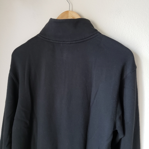 PINK | Quarter Zip Mock Neck Fold Down Collar Pullover Sweatshirt Black XS - Picture 6 of 9